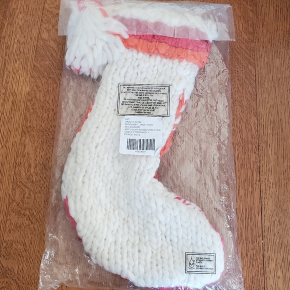 Anthropologie Brady Stocking - chunky boho knit - size L- orange/red/cream - Picture 8 of 11